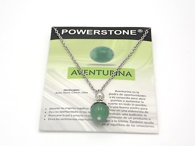 Colgante de piedra natural de Venturina verde en forma de Bola
