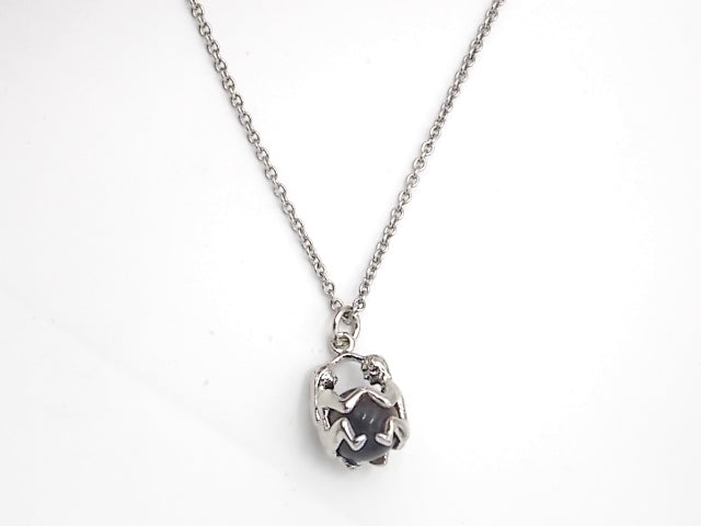 Colgante de Signo del zodiaco Géminis con piedra de Ojo de tigre con Cadena de Acero Inoxidable.