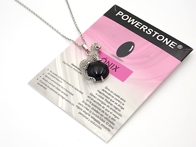 Colgante con forma de Leopardo de 34x21mm con piedra natural de Ónix