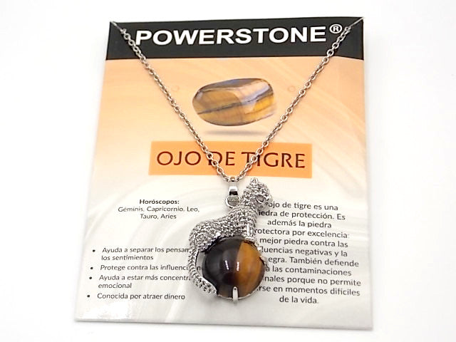 Colgante con forma de Leopardo de 34x21mm con piedra natural de Ojo de tigre