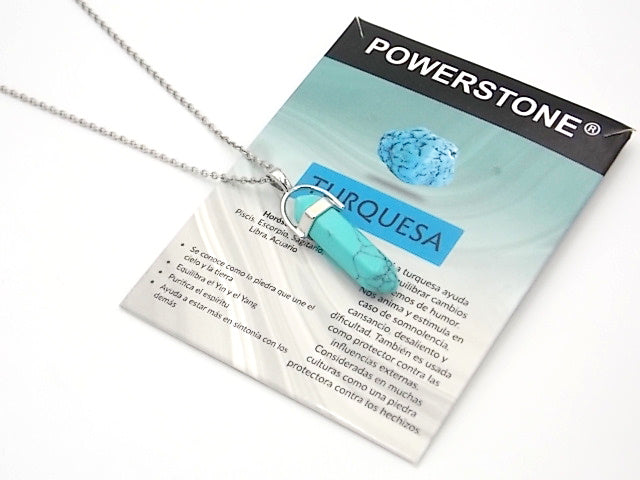 Colgante de piedra natural de Turquesa en forma de Doble punta