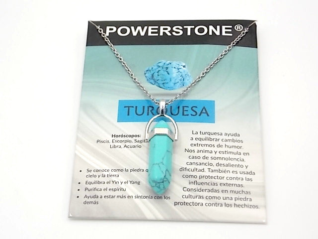 Colgante de piedra natural de Turquesa en forma de Doble punta