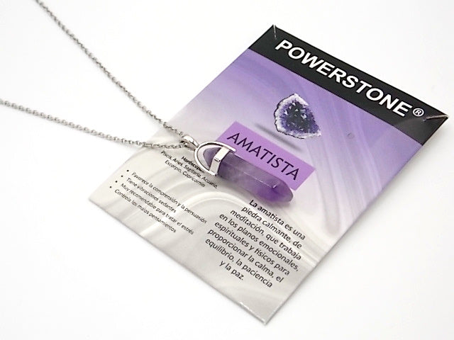 Colgante de piedra natural de Amatista en forma de Doble punta