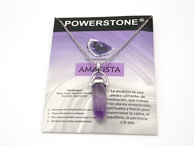 Colgante de piedra natural de Amatista en forma de Doble punta