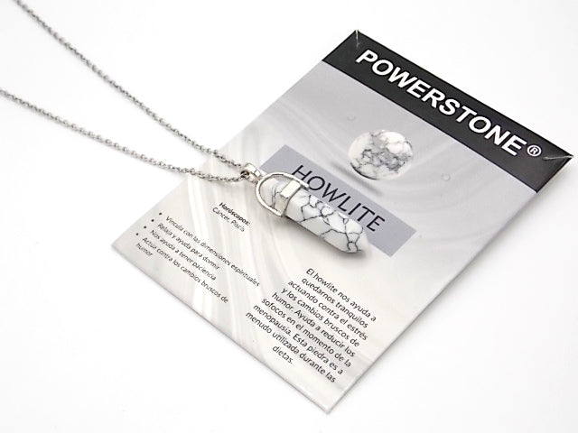 Colgante de piedra natural de Howlite en forma de Doble punta