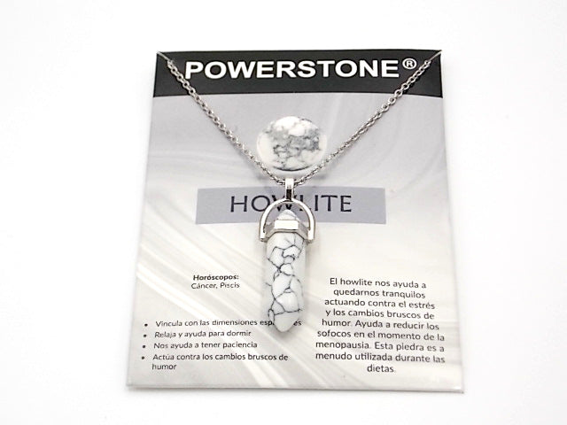 Colgante de piedra natural de Howlite en forma de Doble punta