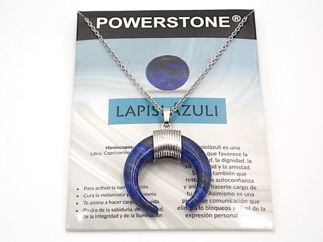 Colgante de piedra natural de Lapislázuli en forma de Luna invertida de 28mm