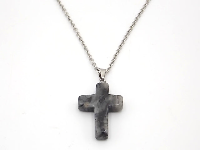 Colgante de piedra natural de Labradorita en forma de Cruz de 25x18mm