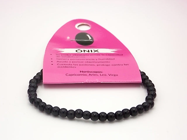 Pulsera de piedra natural de Ónix de 4mm