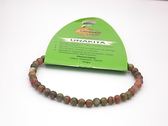 Pulsera de piedra natural de Unakita de 4mm