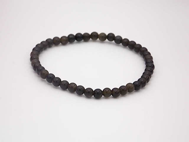 Pulsera de piedra natural de Obsidiana de 4mm