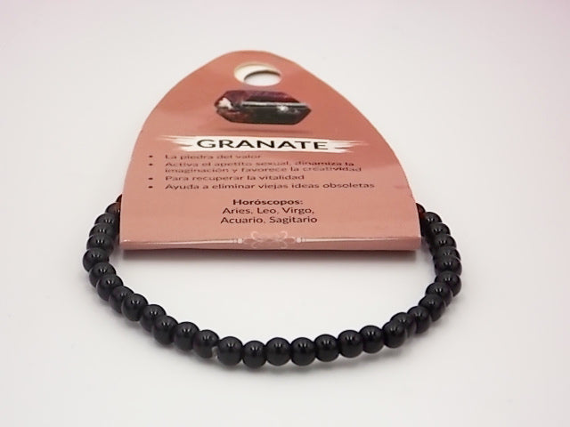 Pulsera de piedra natural de Granate de 4mm