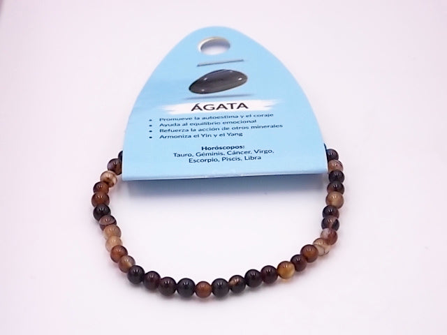 Pulsera de piedra natural de Ágata árbol de 4mm
