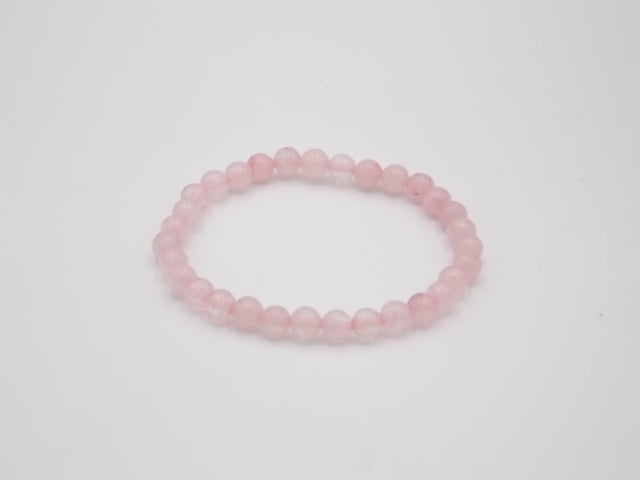 Pulsera de piedra natural de Cuarzo rosa de 6mm