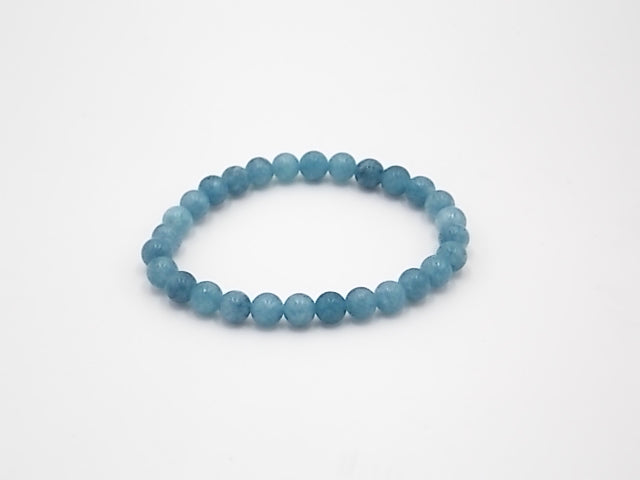 Pulsera de piedra natural de Cuarzo azul de 6mm
