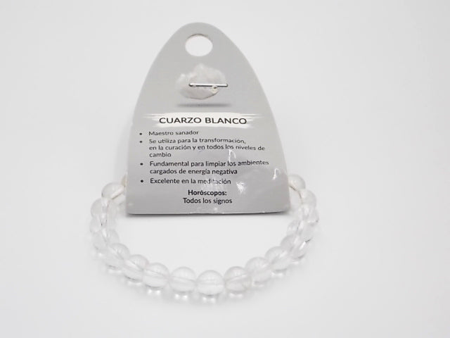 Pulsera de piedra natural de Cuarzo blanco de 8mm
