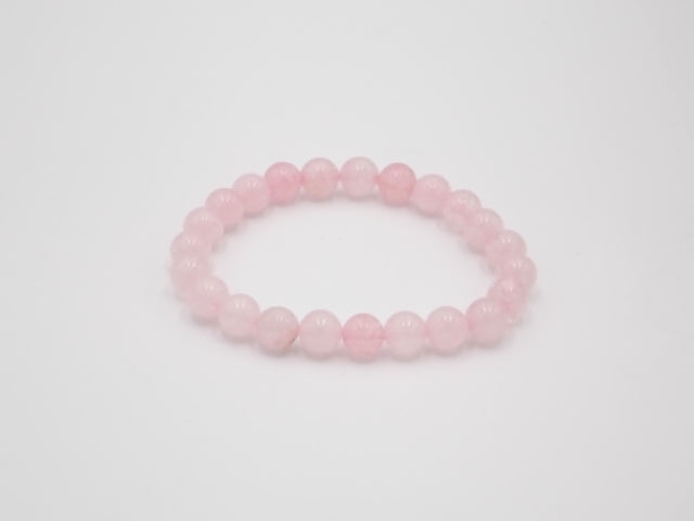 Pulsera de piedra natural de Cuarzo rosa de 8mm
