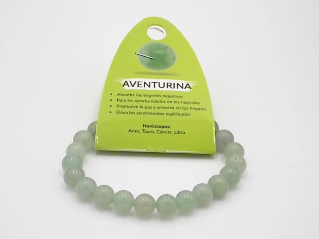Pulsera de piedra de natural de Venturina verde de 8mm