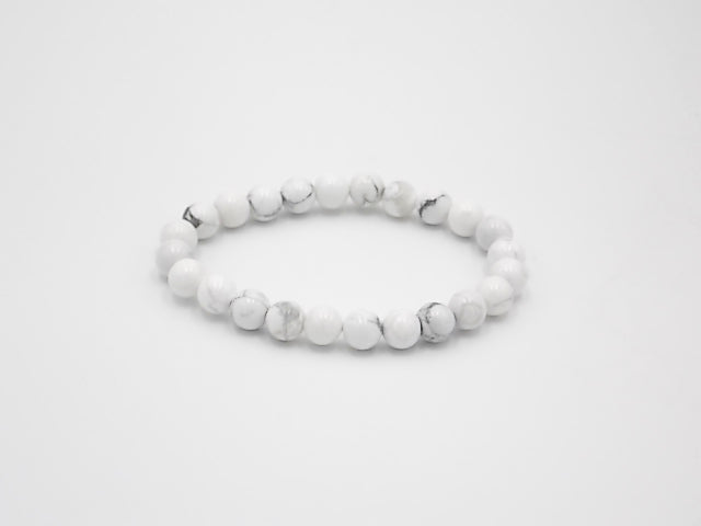 Pulsera de piedra natural de Howlite de 8mm