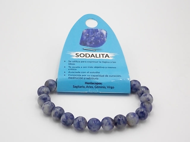 Pulsera de piedra natural de Sodalita de 8mm
