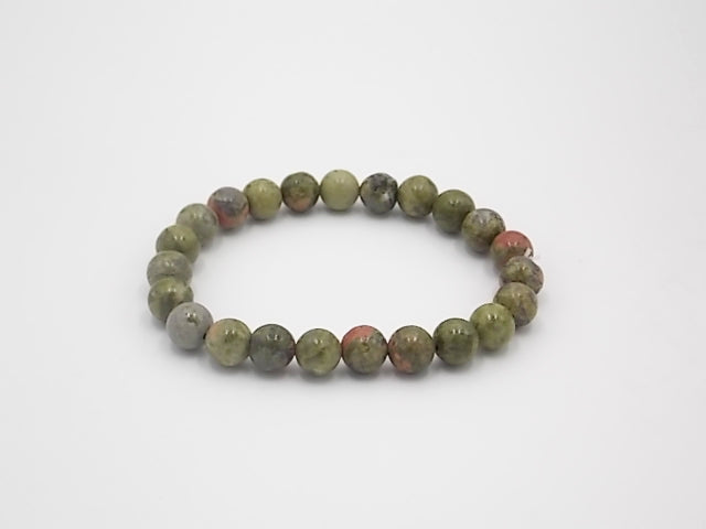 Pulsera de piedra natural de Unakita de 8mm