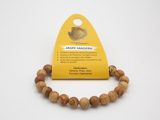 Pulsera de piedra natural de Jaspe madera de 8mm