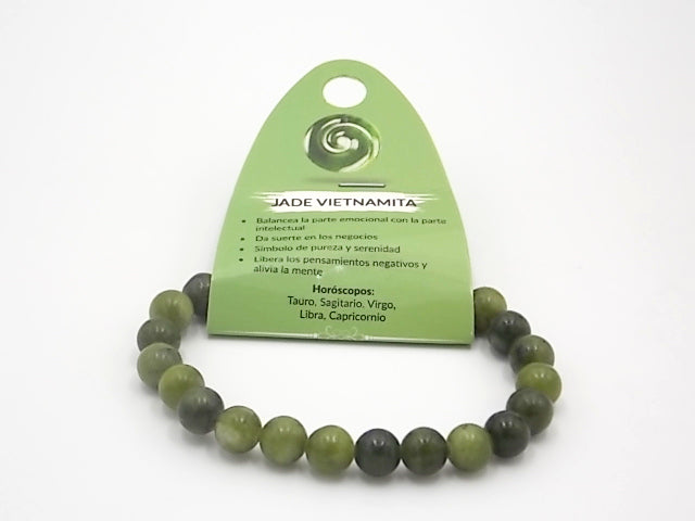 Pulsera de piedra natural de Jade vietnamita de 8mm