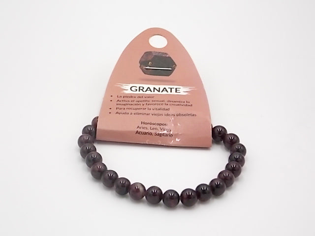 Pulsera de piedra natural de Granate de 8mm