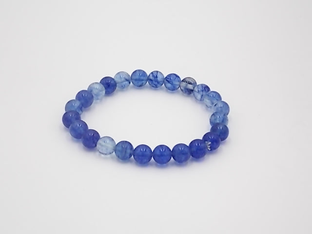 Pulsera de piedra natural de Cuarzo azul rutilado de 8mm