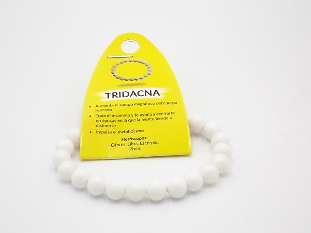 Pulsera de piedra natural de Tridacna de 8mm