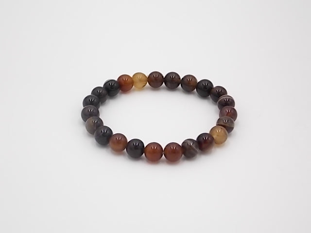 Pulsera de piedra natural de Ágata marrón de 8mm
