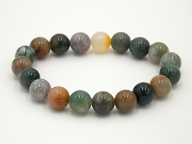 Pulsera de piedra natural de Ágata india de 10mm