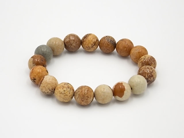 Pulsera de piedra natural de Jaspe madera de 10mm
