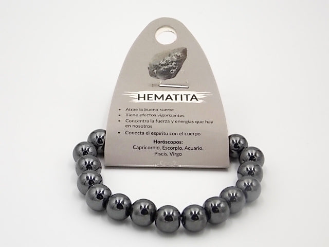 Pulsera de piedra natural de Hematite de 10mm