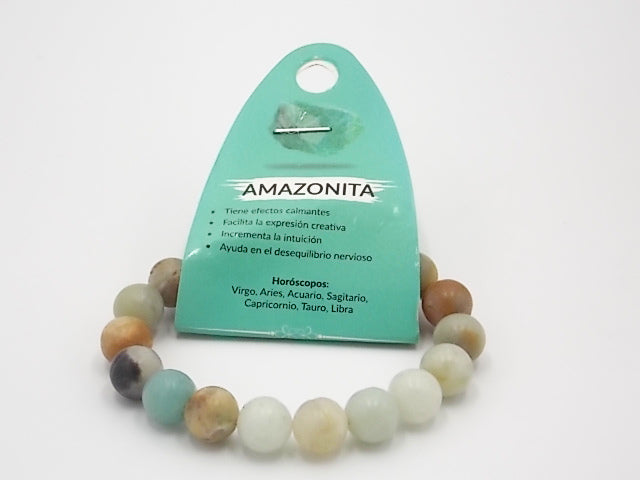 Pulsera de piedra natural de Amazonita de 10mm