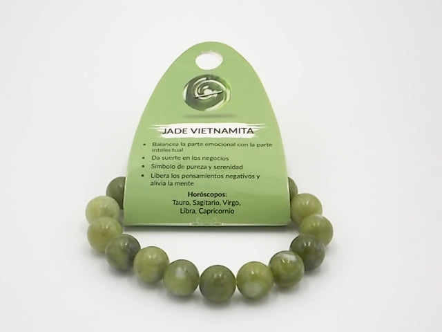 Pulsera de piedra natural de Jade vietnamita de 10mm