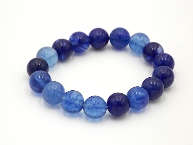 Pulsera de piedra natural de Cuarzo azul rutilado de 10mm