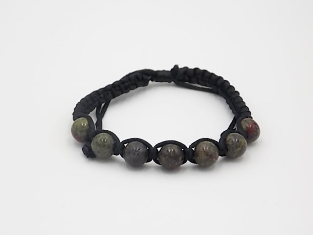 Pulsera de 7 piedras natural de Rubí en fuchsita de 8mm en cordón