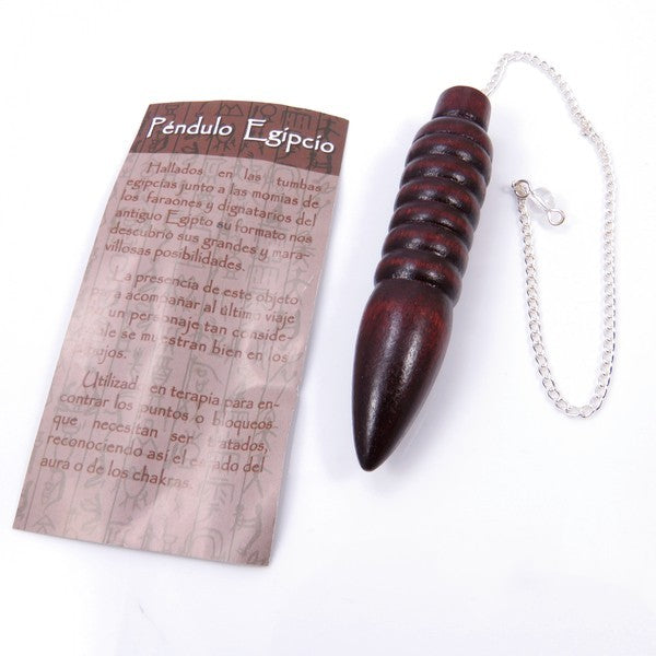 Péndulo Egipcio En Madera De 75 Mm Con Cadena