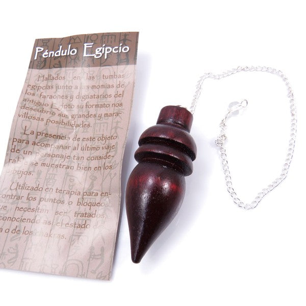Péndulo Egipcio En Madera De 52 Mm Con Cadena