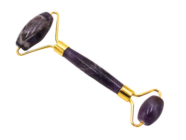 Masajeador dorado de piedra natural de Amatista