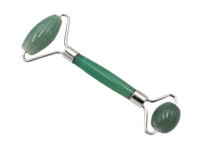 Masajeador plateado de piedra natural de Venturina verde