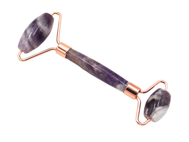 Masajeador de oro rosado de piedra natural de Amatista