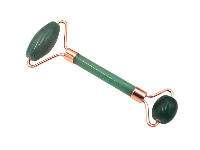 Masajeador de oro rosado de piedra natural de Venturina verde