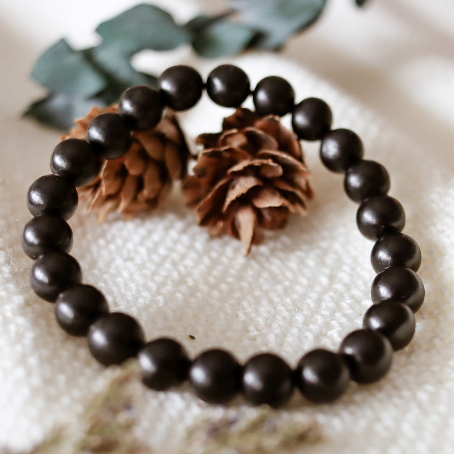 Pulsera elástica de Azabache de 8mm
