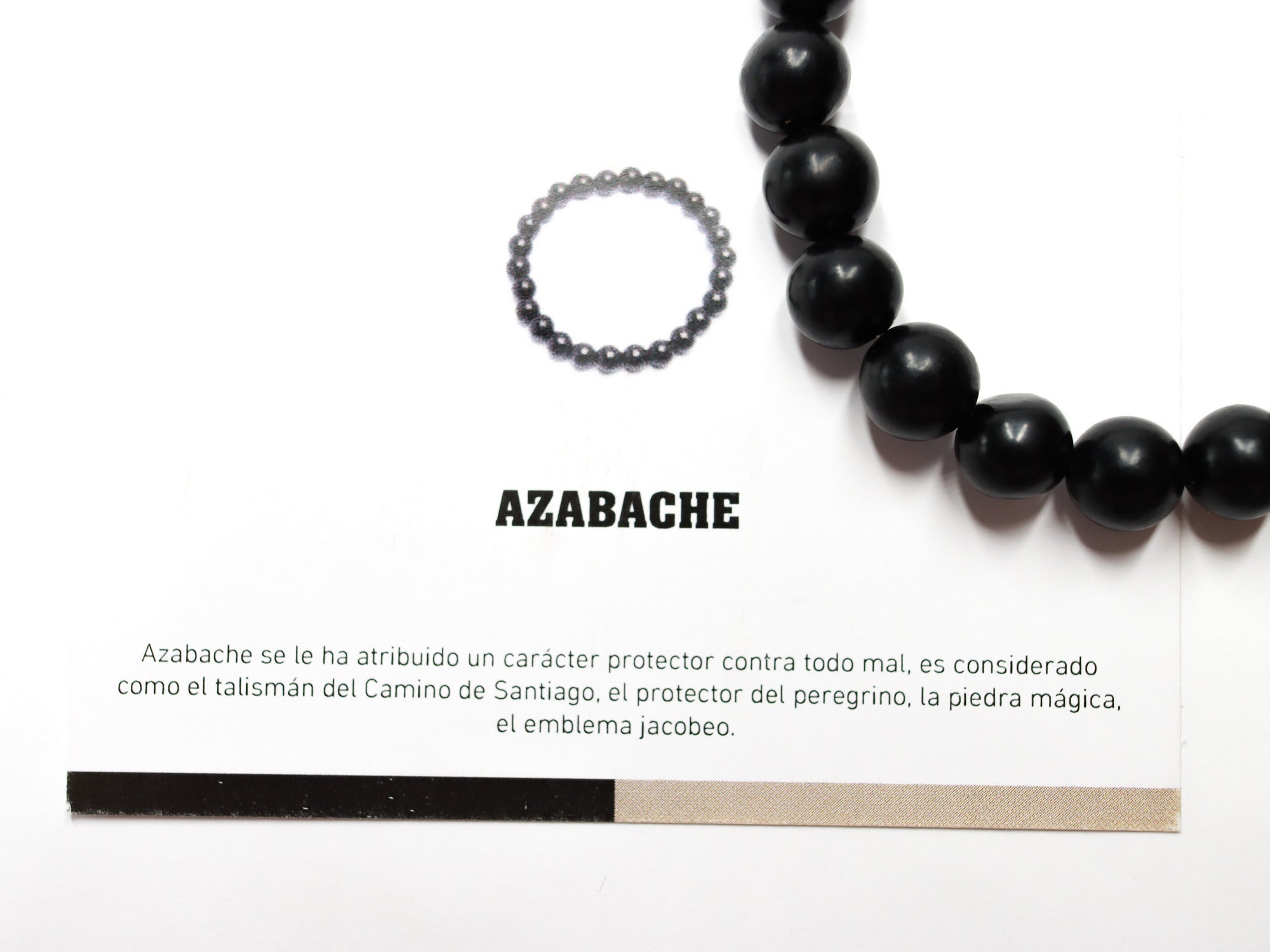 Pulsera elástica de Azabache de 8mm