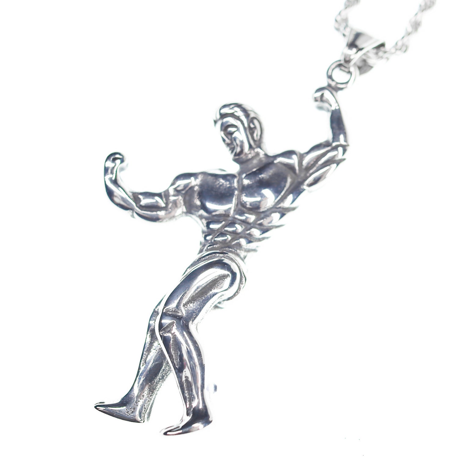 Colgante de acero inoxidable en forma de culturista
