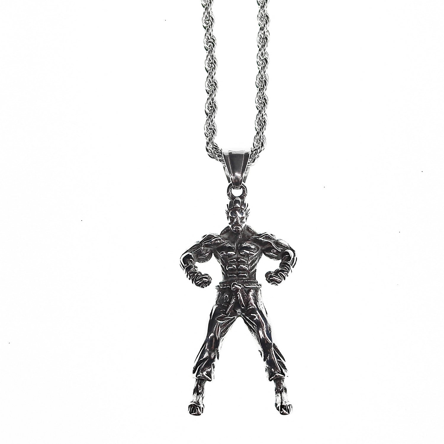 Colgante de acero inoxidable en forma de culturista