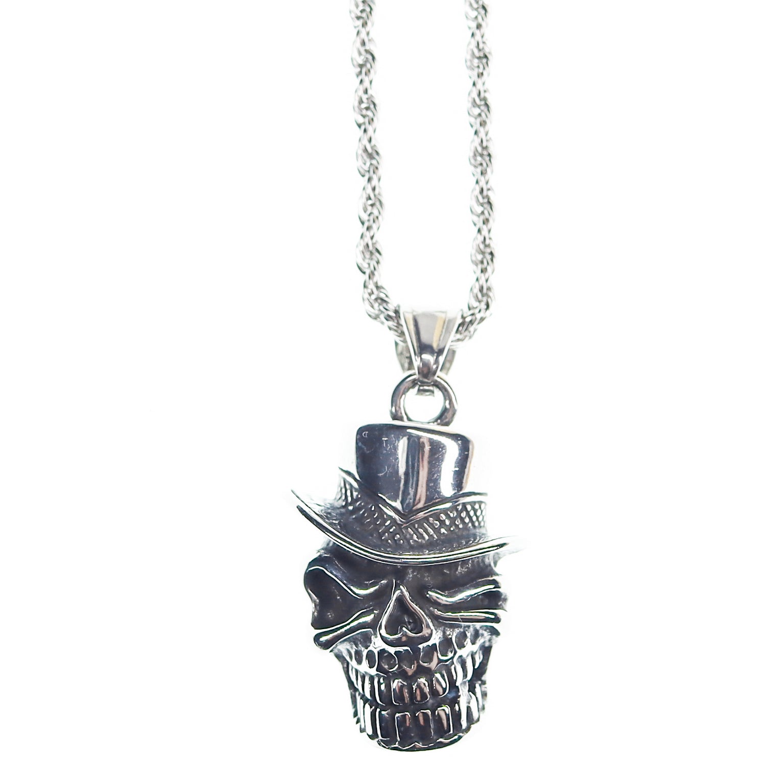 Colgante de acero inoxidable en forma de calavera