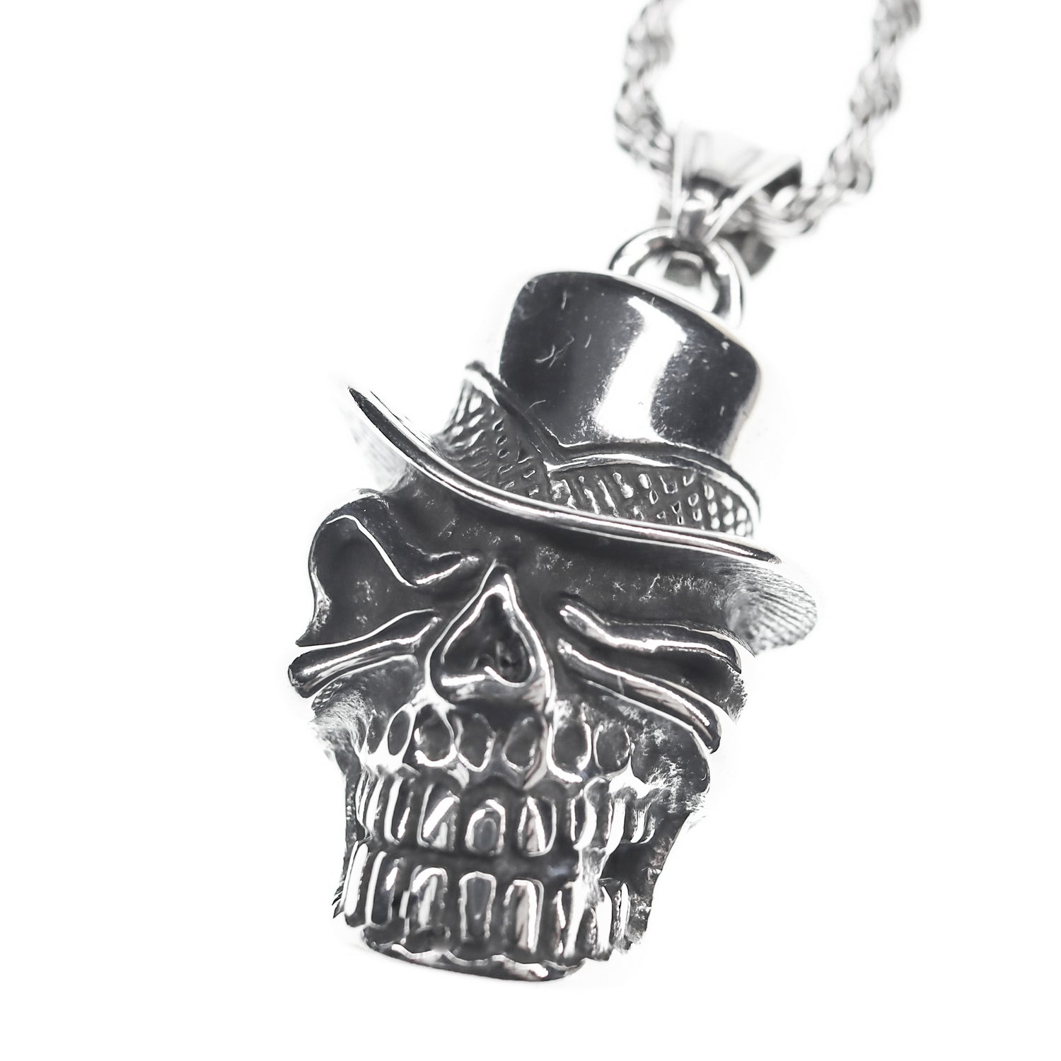 Colgante de acero inoxidable en forma de calavera